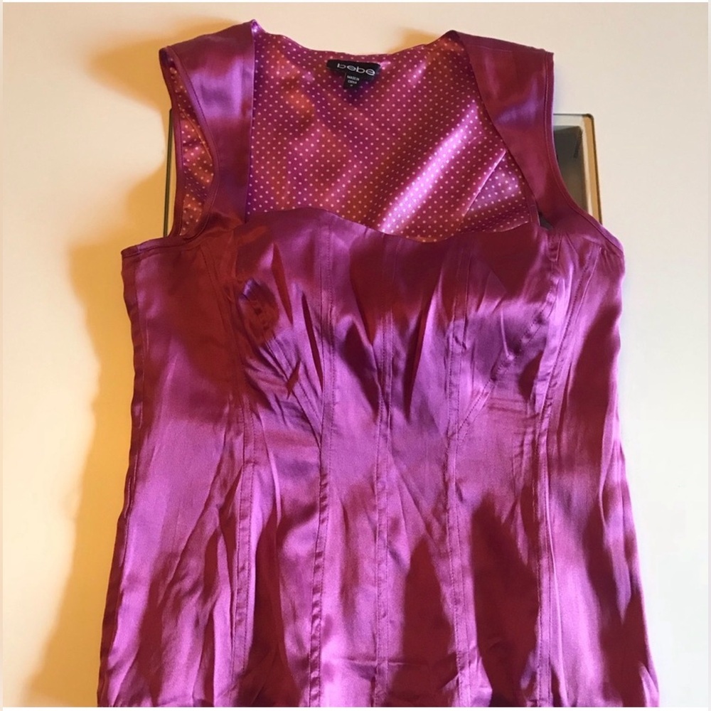 bebe Purple Satin Corset Top - Picture 3 of 11